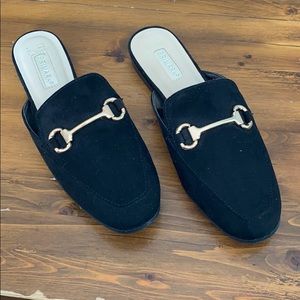 Black mule loafers